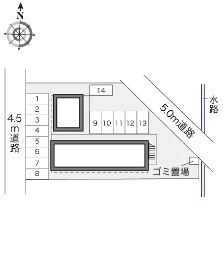 ★手数料０円★館林市新栄町　月極駐車場（LP）